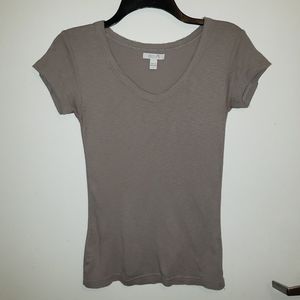 3 for $15 - dELiA*s Grey Vintage Distressed Neckline V-Neck Short Sleeve T-Shirt